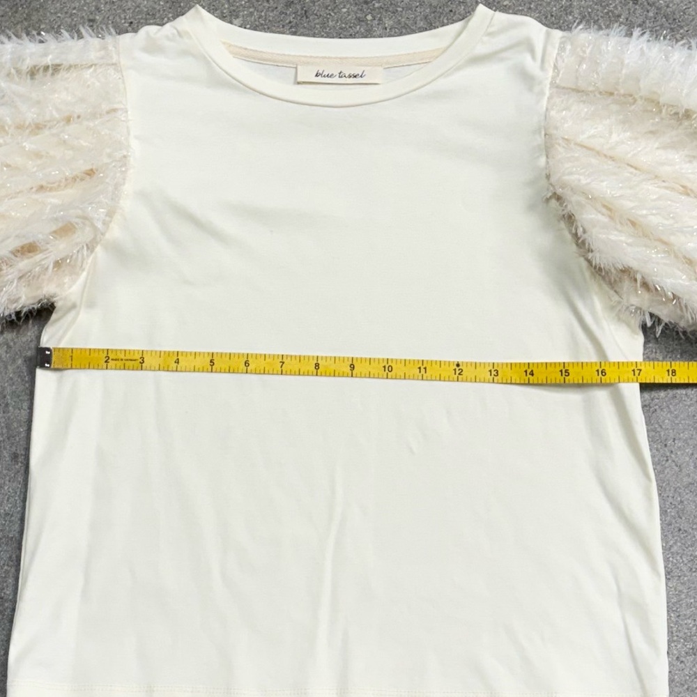 Cream Puff Sleeve Top - Blue Tassel - Picture 5 of 8